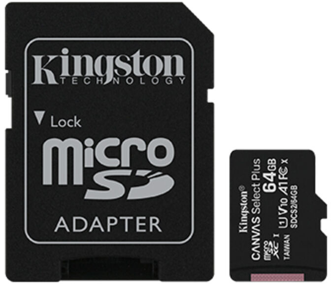 Cart&atilde;o Kingston Canvas Select Plus MicroSDHC UHS-I A1 64GB image number 2