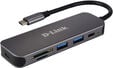 HUB USB D-Link USB-C Macho > 2 x USB 3.0 (SS) + 1 x USB-C (Thunderbolt 3) + Leitor de Cart&otilde;es image number null