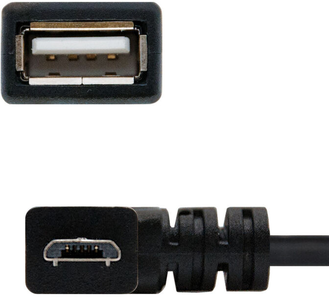Cabo USB 2.0 OTG Angular Nanocable Micro B/M-A/F 15CM Preto image number 1