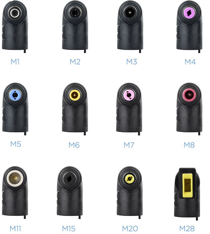 Carregador de Port&aacute;til Tooq 90W 2x USB 12 Conectores Preto image number 1