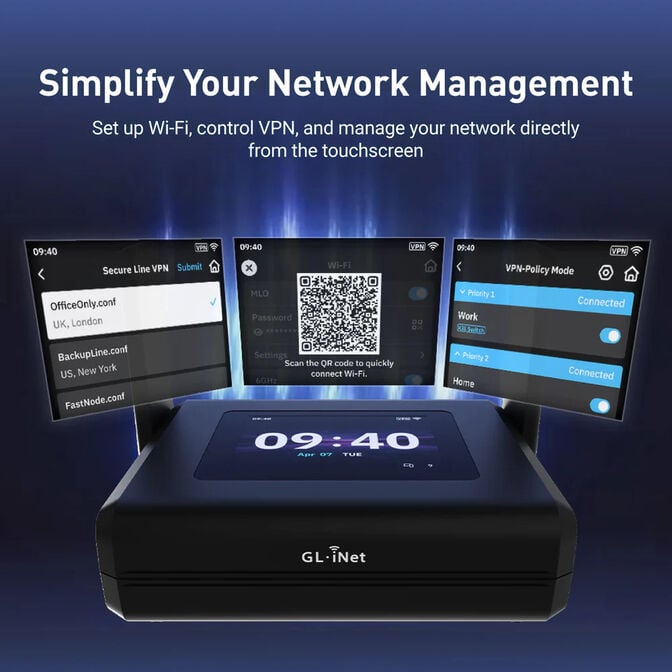 Router de Viagem GL.iNet GL-BE10000 Slate 7 Pro Wireless BE10000 Wi-Fi 7 Tri Band image number 3