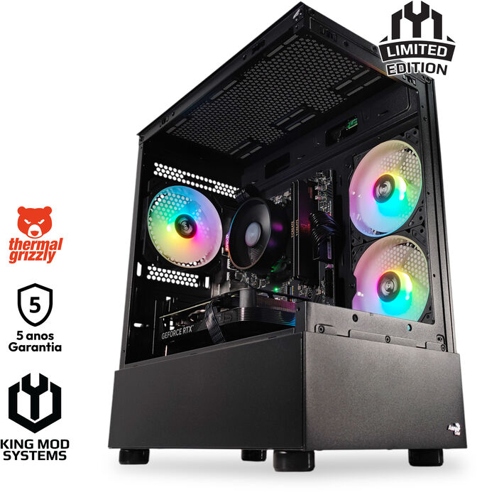 Computador King Mod Limited-PC Ryzen 5 7500F 32GB DDR5 1TB RTX 4060 WiFi W11 Bonus