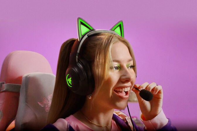 Headset Razer Kraken Kitty V2 Preto image number 5
