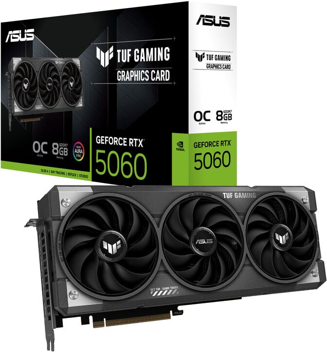 Gr&aacute;fica Asus GeForce&reg; RTX 5060 TUF Gaming OC 8GB GDDR7 DLSS4 image number 0