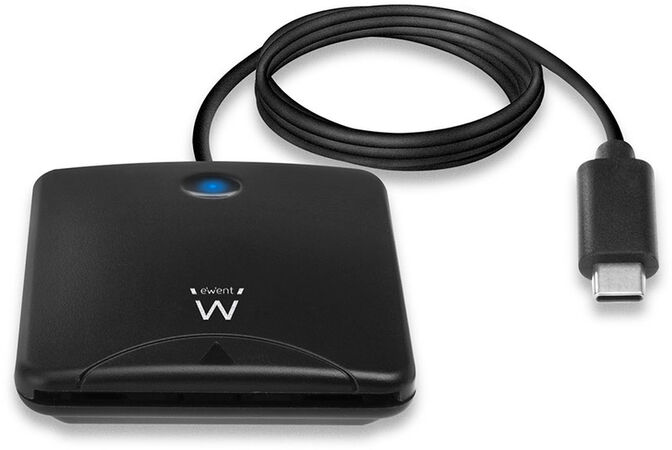 Leitor de Cart&otilde;es de Cidad&atilde;o Ewent USB Tipo C Preto image number 3