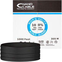 Bobine de Rede Nanocable RJ45 UTP CAT.6 AWG24 CU Exterior 305 M Preto