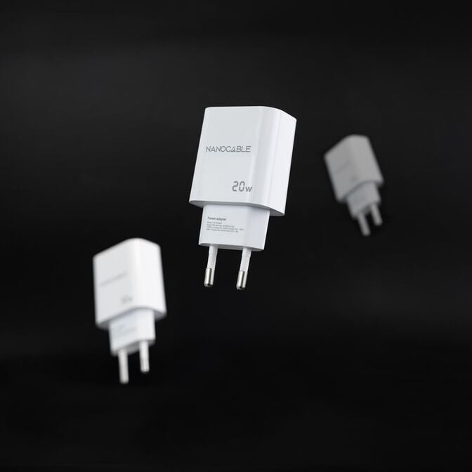Carregador Nanocable USB-C/PD + USB-A/QC 20W Branco image number 1
