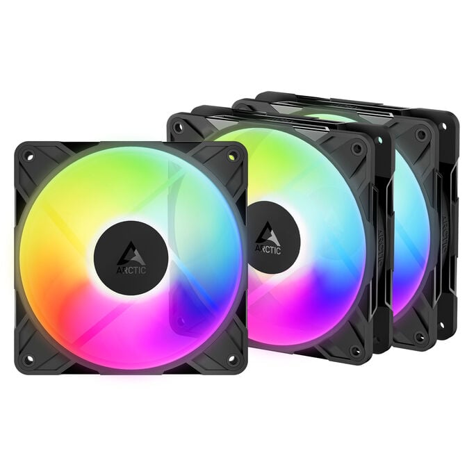 Ventoinha Arctic P12 PRO Reverse PWM PST ARGB 120mm (Pack 3) - Preto image number 0