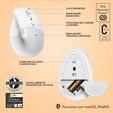 Rato Logitech Lift for Mac Vertical Ergonomic Wireless White image number null