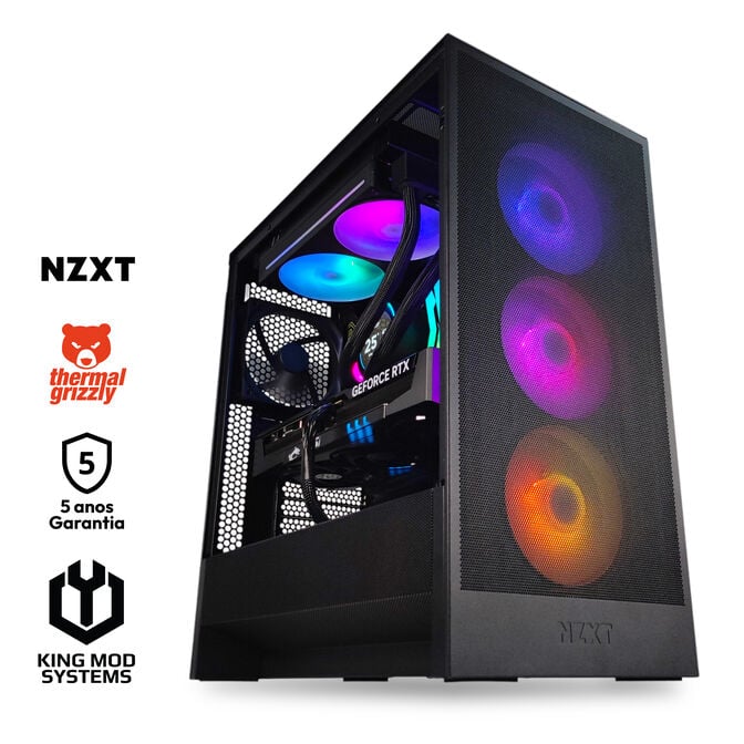 Computador King Mod Gamer-PC NZXT Ryzen 7 9800X3D 32GB DDR5 2TB RTX 5080 WiFi W11 V3 Bonus
