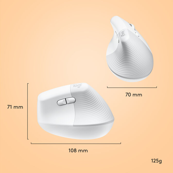 Rato Logitech Lift for Mac Vertical Ergonomic Wireless White image number 12