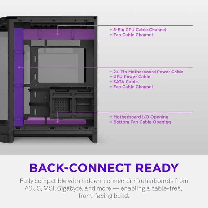 Caixa ATX NZXT H6 Preta Vidro Temperado image number 8