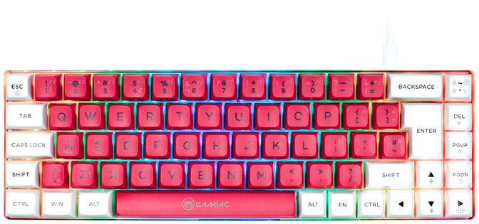 Teclado Mec&acirc;nico GAMIAC TKL RGB69G SF Kailh Red Branco/Rosa (ES) image number 0