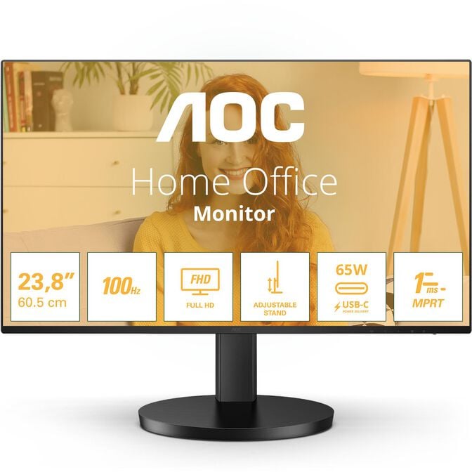 Monitor AOC 27" 27B3CF2 IPS FHD 100Hz 1ms USB-C (65W) c/colunas Ajuste Completo image number 0