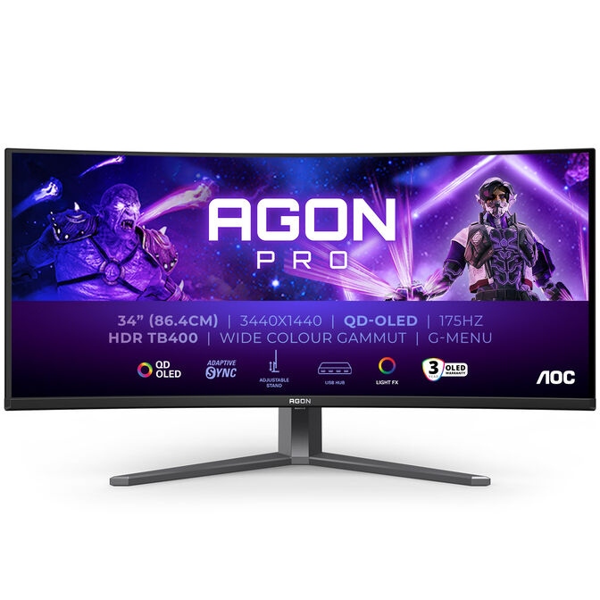 Monitor Curvo AOC Gaming 34" AG346UCD QD-OLED UWQHD 175Hz 0.3ms Adaptive Sync HDR400 image number 0