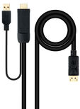Cabo Conversor Nanocable HDMI 2.0 > DisplayPort V1.2 1.8 M Preto image number null