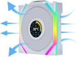 Ventoinha Lian Li UNI FAN SL120 LCD Wireless RGB Reverse Blade PWM Branco 120mm (Pack 3) image number null