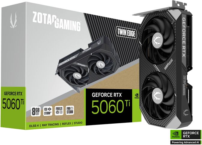 Gr&aacute;fica ZOTAC GeForce&reg; RTX 5060 Ti Twin Edge 8GB GDDR7 DLSS4 image number 0