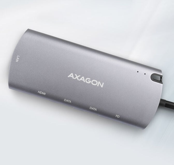 Multiport-Hub AXAGON HMC-6M2, USB 3.0, M.2-SATA, HDMI, Gbit-LAN, 2x USB-A, 1x USB-C image number 2