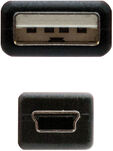 Cabo USB 2.0 Nanocable USB-A/M > Mini USB-B/M 1 M Preto image number null