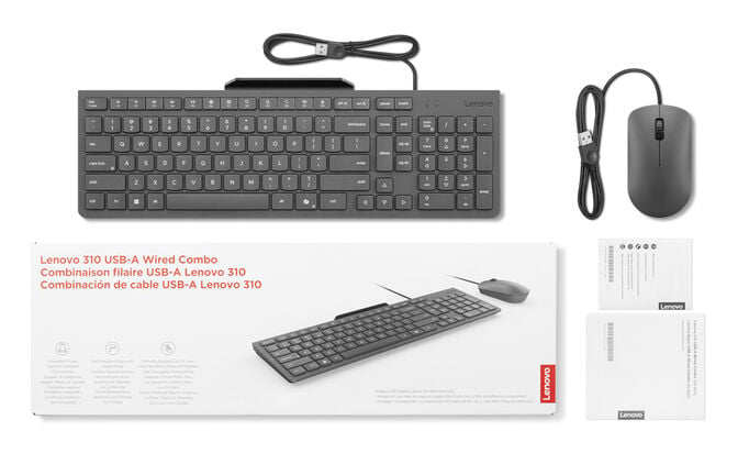 Teclado + Rato Lenovo 310 Combo USB Preto image number 6