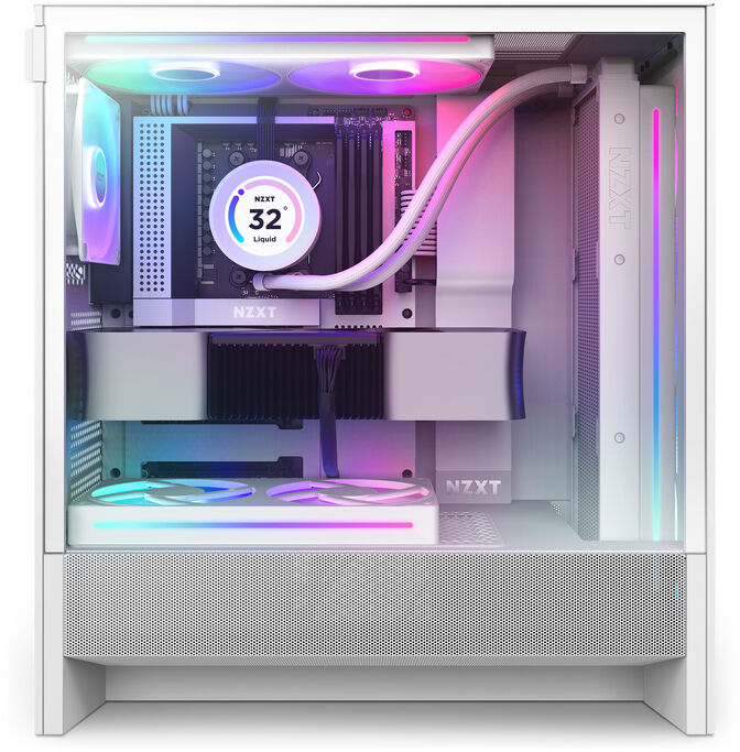 Caixa ATX NZXT H5 Flow RGB Compact Branca image number 1