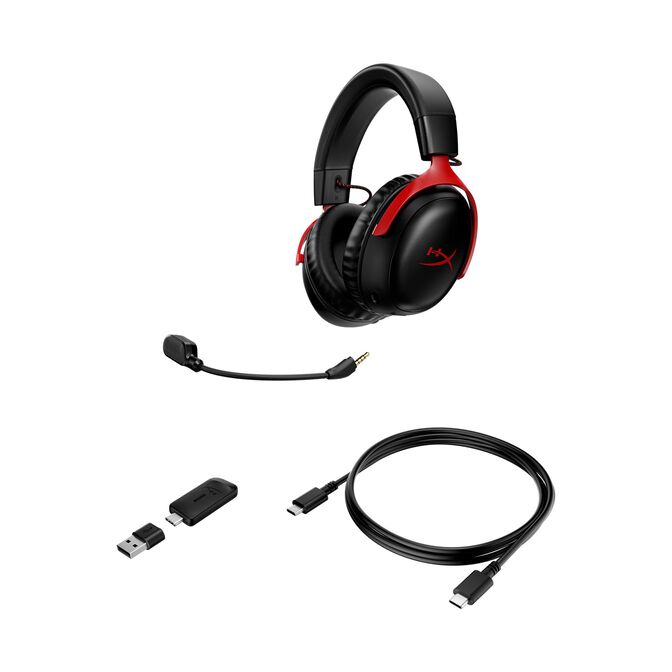 Headset HyperX Cloud III DTS Wireless/Bluetooth Preto/Vermelho image number 5