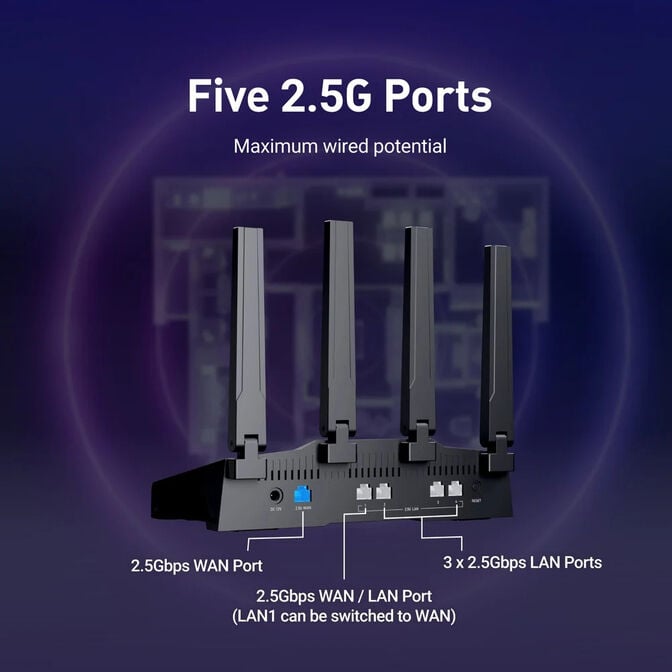 Router GL.iNet GL-BE9300 Flint 3 Wireless Wi-Fi 7 Tri Band image number 5