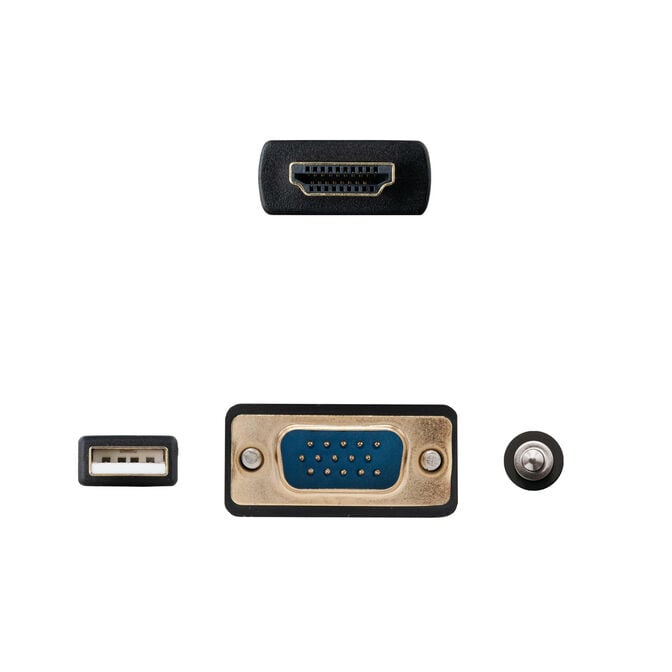 Cabo Conversor Nanocable HDMI > VGA + Jack 3.5 + USB-A 1.8M Preto image number 2