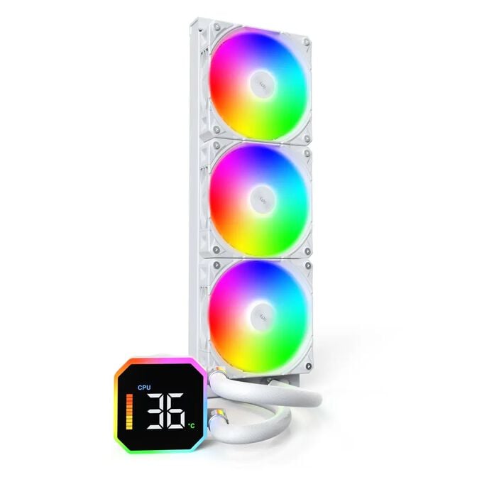 Water Cooler CPU Montech HyperFlow Digital 360mm Branco image number 0