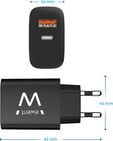 Carregador Ewent EW1319 USB-C/USB-A Fast Charger 20W Preto image number null