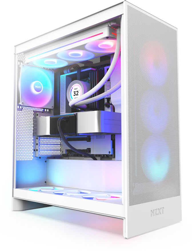 Caixa ATX NZXT H7 Flow RGB Branca Vidro Temperado image number 0