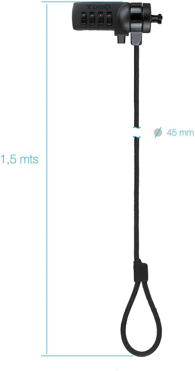 Cabo de Seguran&ccedil;a para Port&aacute;til com Combina&ccedil;&atilde;o de 1,5 M Cinzento Escuro image number 2