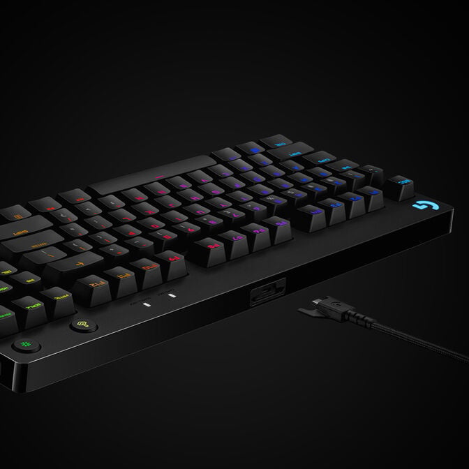 Teclado Logitech G PRO RGB Lightsync GX Blue Clicky Preto (US) image number 5