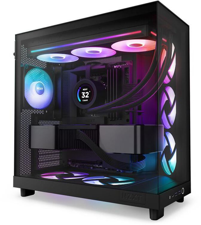 Ventoinha NZXT F360 RGB Core Single-Frame Pretas - Tripla Ventoinha 120mm ( 360mm ) image number 4