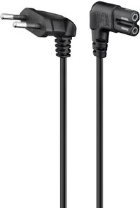 Cabo de Alimenta&ccedil;&atilde;o Ewent EC1917 2 Pinos Schuko para IEC C7 90&deg; 1.8m Preto