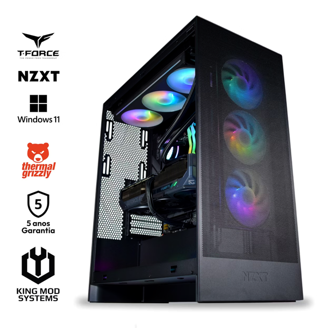 Computador King Mod Gamer-PC NZXT Ryzen 7 9800X3D 32GB DDR5 2TB RTX 5080 WiFi W11 V2 Bonus