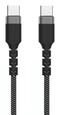 Cabo USB-C Ewent EC1097 Fabric PD100W 20Gbps 4K/120Hz 1m Preto/Branco