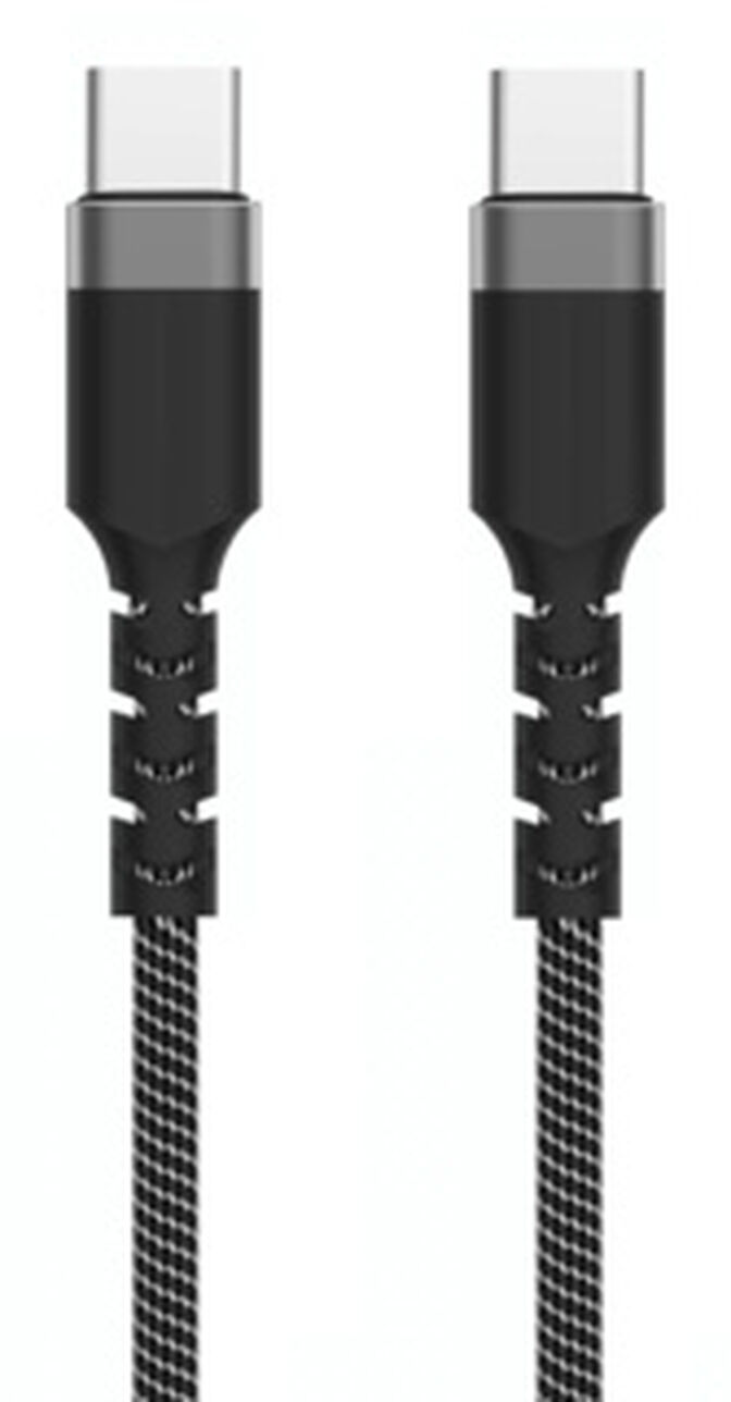 Cabo USB-C Ewent EC1097 Fabric PD100W 20Gbps 4K/120Hz 1m Preto/Branco image number 0
