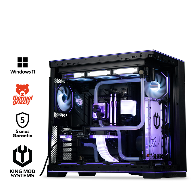 Computador King Mod Liquid-PC Ryzen 7 9800X3D 64GB DDR5 2TB RTX 5080 WiFi W11 V3 Bonus