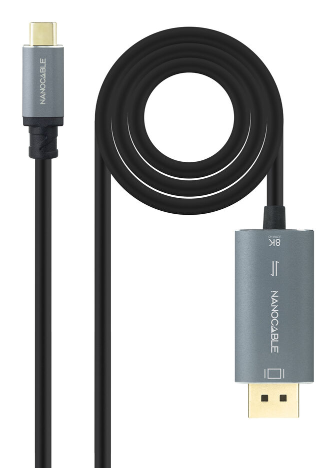 Cabo Conversor Nanocable USB-C/M > DisplayPort/M 8K 2 M Preto image number 0