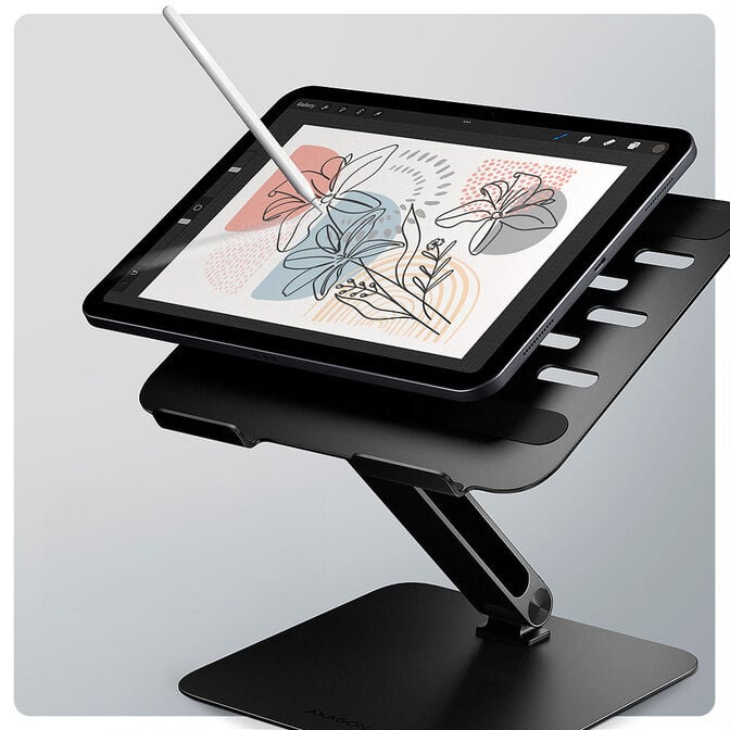 Suporte Elevat&oacute;rio AXAGON STND-LQB  para Port&aacute;teis Regul&aacute;vel Aluminio Preto image number 2