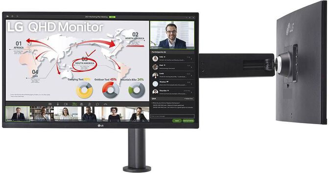 Monitor LG ERGO Dual 27" 27QP88DP IPS QHD 75Hz USB-C c/ DP Daisy Chain image number 4