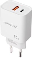 Carregador Nanocable USB-C/PD + USB-A/QC 30W Branco image number null