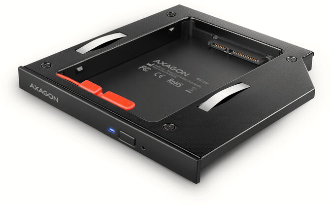 Adaptador Universal AXAGON RSS-CD12 2.5" SSD/HDD Caddy , 12.7 mm, LED, ALU image number 0