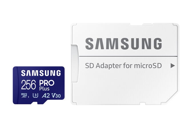 Cart&atilde;o Samsung PRO Plus MicroSDXC UHS-I C10 U3 V30 256GB A2 + Adaptador SD image number 5
