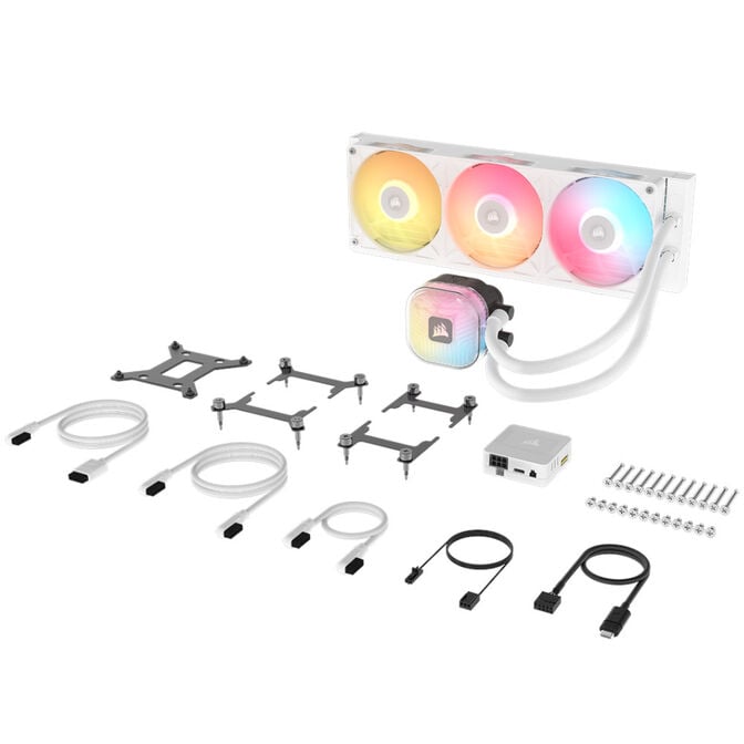 Water Cooler CPU Corsair iCUE LINK TITAN II 360 RX RGB 360mm Branco image number 6