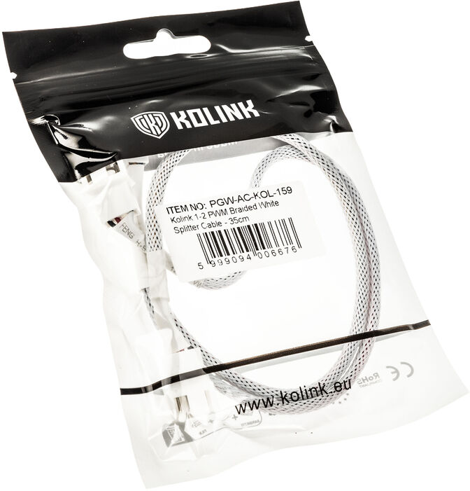 Cabo Splitter Kolink 1-2 PWM Sleeved Branco image number 2