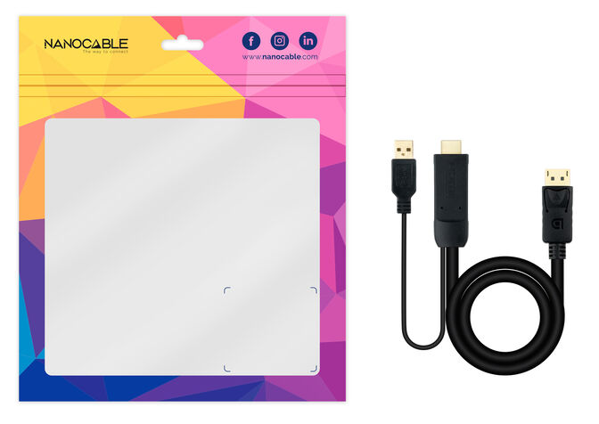 Cabo Conversor Nanocable HDMI 2.0 > DisplayPort V1.2 1.8 M Preto image number 3