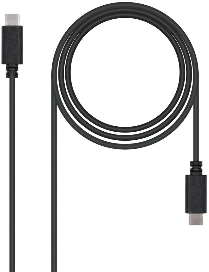Cabo USB 2.0 3A Nanocable USB-C M/M 2 M Preto image number 0